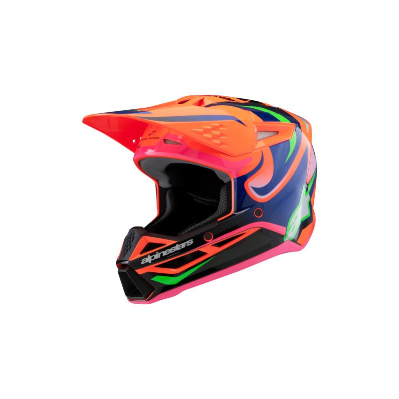 Alpinestars 2025 SM-3 Youth Deegan Helmet ECE06 - Fluro Orange/Purple/Fluro Pink