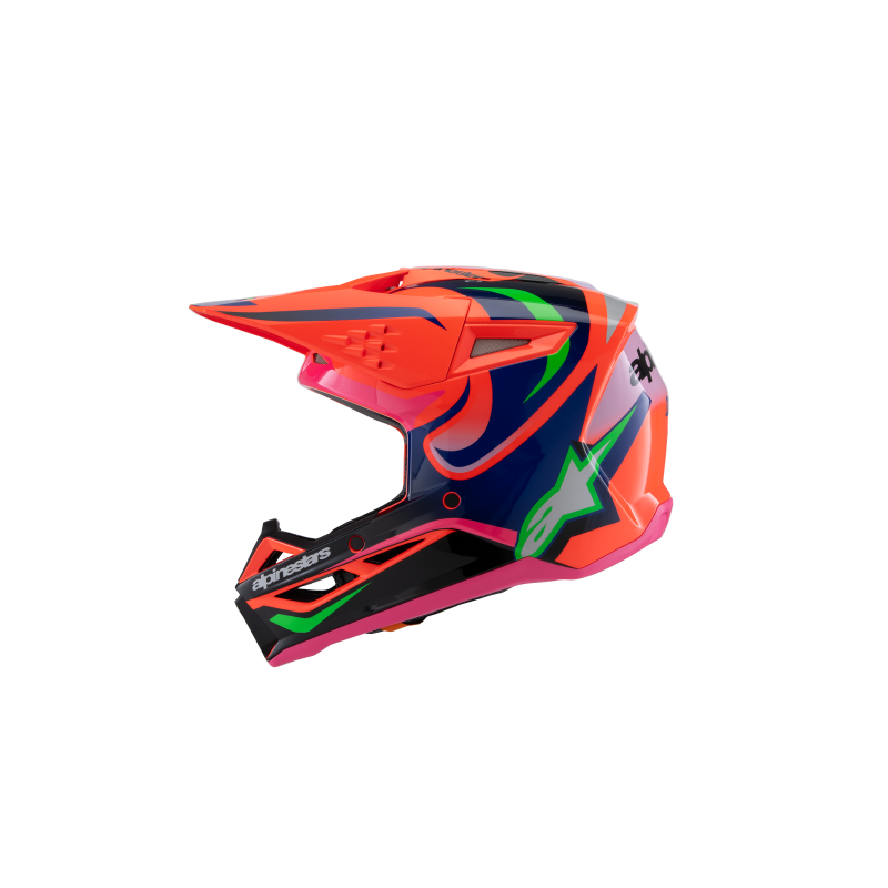 Alpinestars 2025 SM-3 Youth Deegan Helmet ECE06 - Fluro Orange/Purple/Fluro Pink