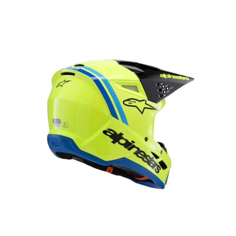 Alpinestars 2025 SM-3 Youth Radium Helmet ECE06 - Fluro Yellow/Black/Blue