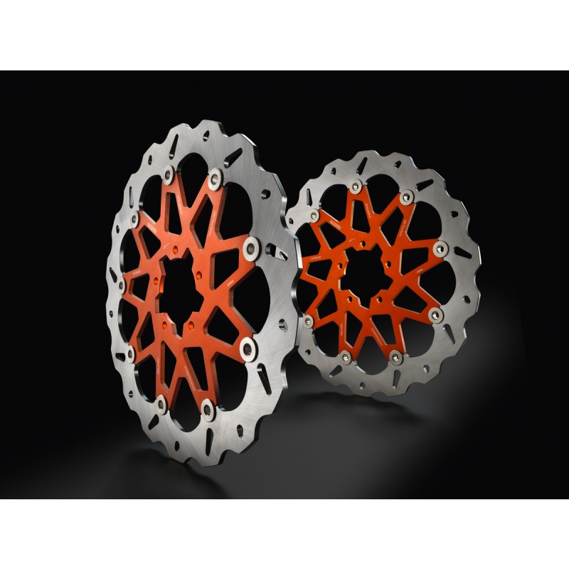 Wave brake disc set
