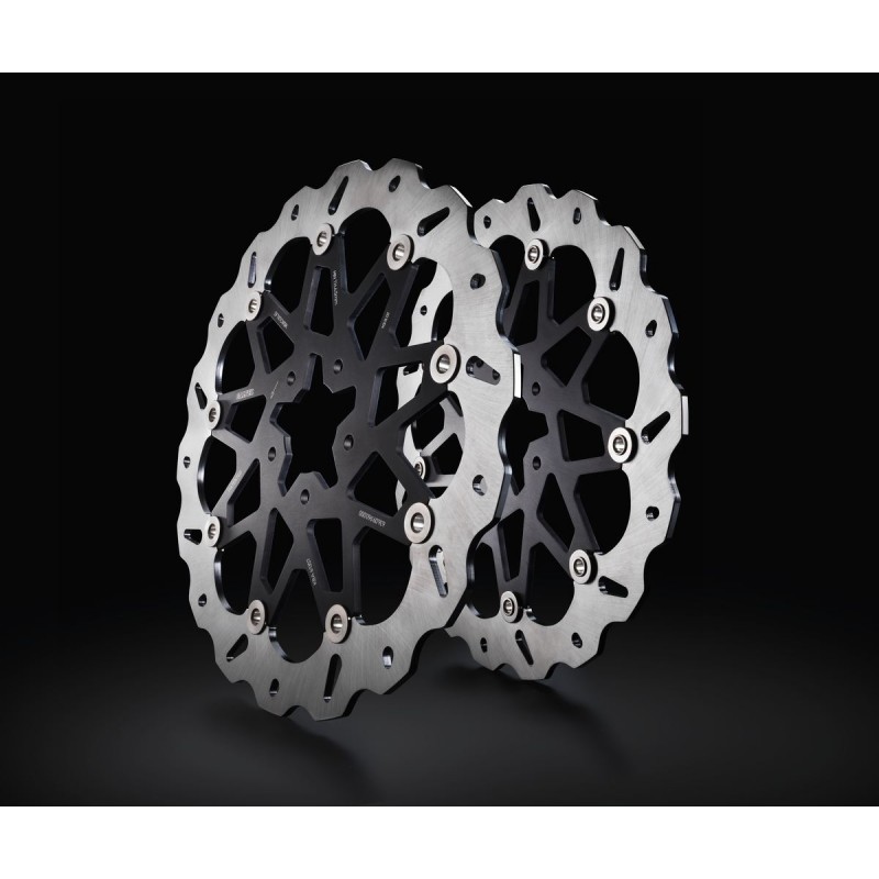 Wave brake disc set